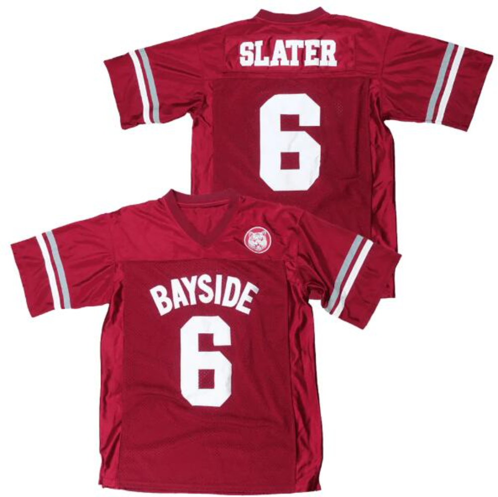 Custom Saved By The Bell AC Slater #6 Bayside Tigers Costume Football Jersey Red/White Limited Edition