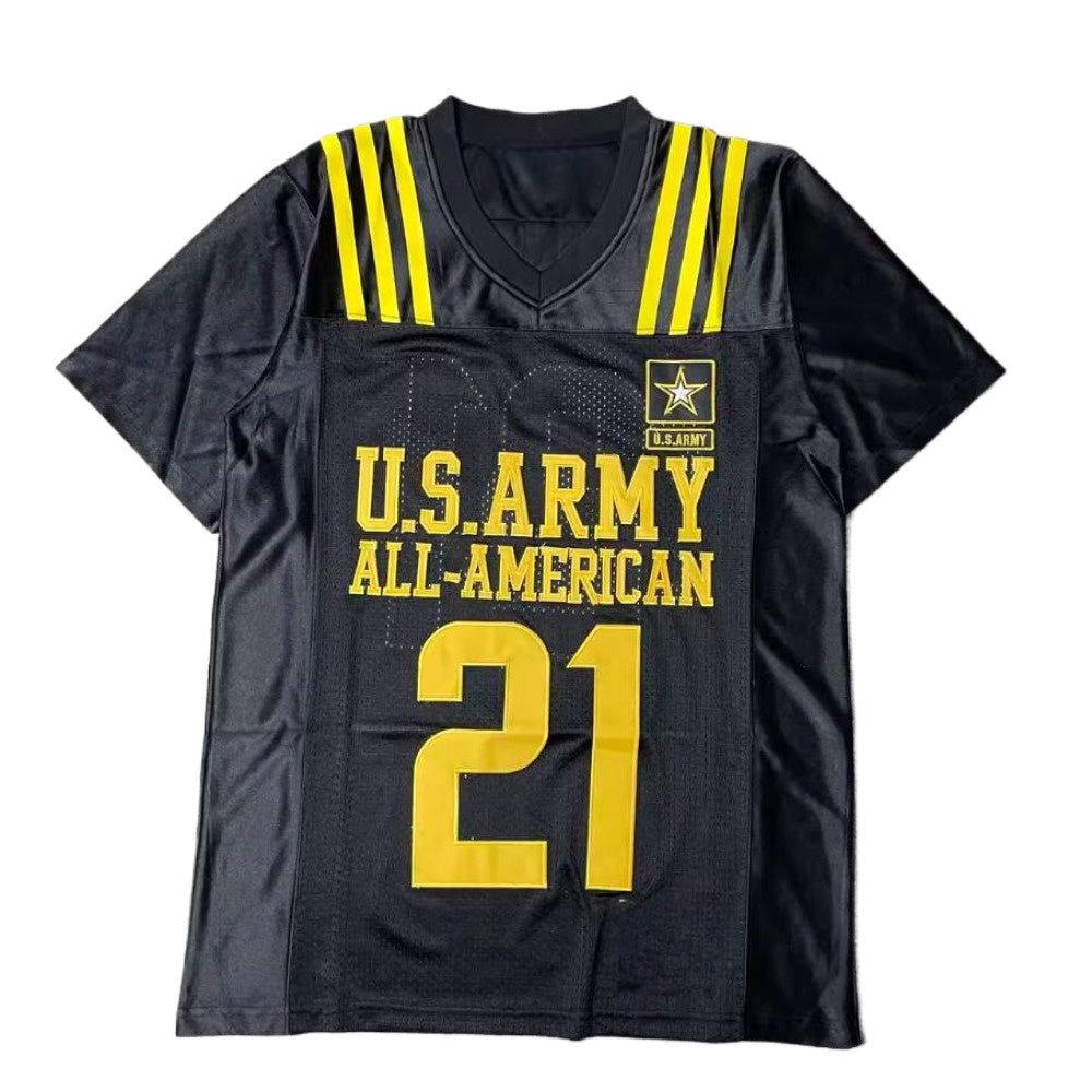 Nick Chubb U.S. Army All-American #21 Football Jersey - Black Mesh Hiphop T shirt