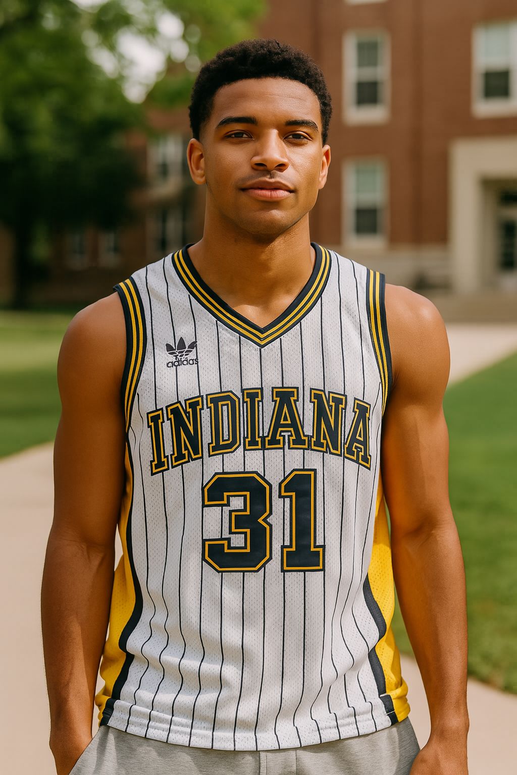 Reggie Miller #31 Vintage Indiana Pacers Jersey Yellow /White /Black Stripe