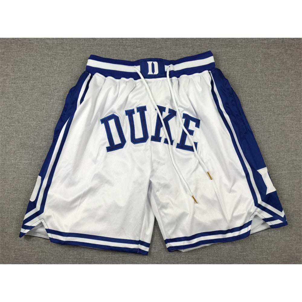 Classic College Shorts Sports Pants with Zip Pockets White Color