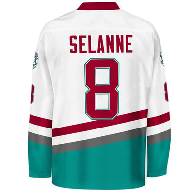 The Mighty Ducks Movie Hockey Jersey #8 Selanne White Color