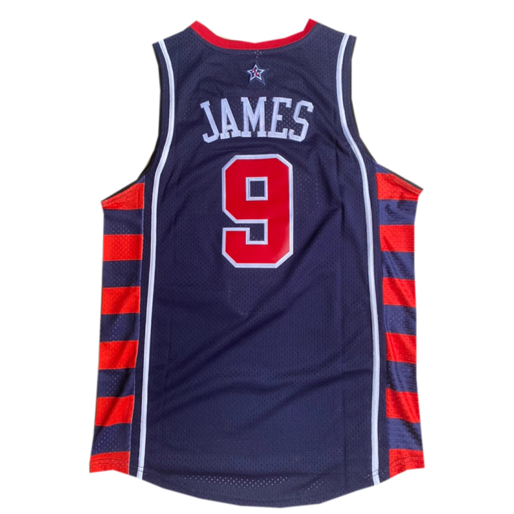 Lebron James #9 Team USA Men Basketball Jersey Navy Blue