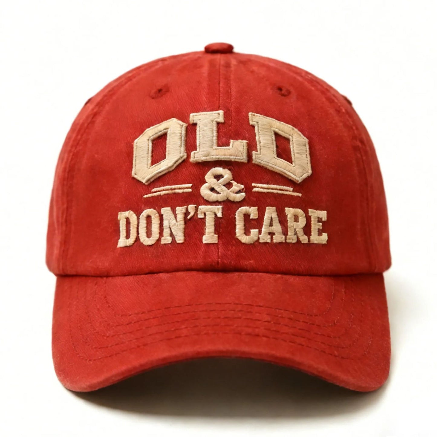 OLD & DON'T CARE Embroidered Cotton Baseball Cap Vintage Washed Hat