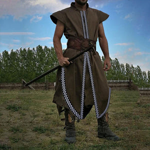 Timeless Elegance: Medieval Men's Vest and Robe - Renaissance Knight Riding Suit