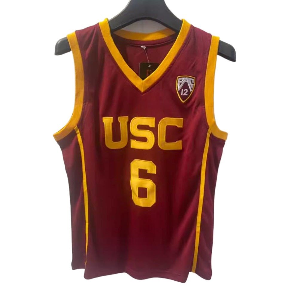 Bronny James JR. 6 USC College Basketball Jersey Embroidery