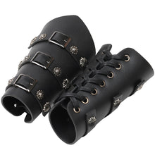 Load image into Gallery viewer, Vintage Medieval Bracers Handcrafted Punk Arm Armor Wrist Guard Halloween PU Leather