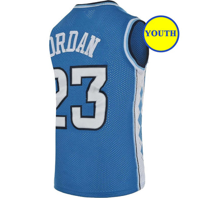 Kids Youth Swingman Michael Jordan North Carolina Tar Heels College #23 Basketball Jersey Blue Color
