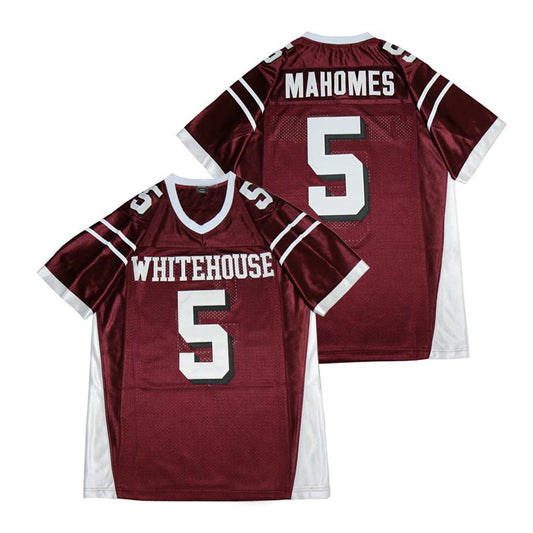 Custom PATRICK MAHOMES #5 HIGH SCHOOL FOOTBALL JERSEY - Red Limited Edition