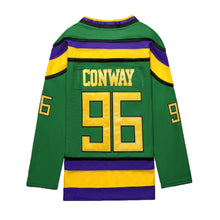 Load image into Gallery viewer, The Mighty Ducks Movie Hockey Jersey #96 Charlie Conway
