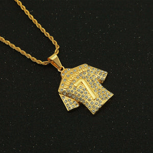 Hip Hop  #7 Jersey Pendant 3D Men's Necklace Jewelry