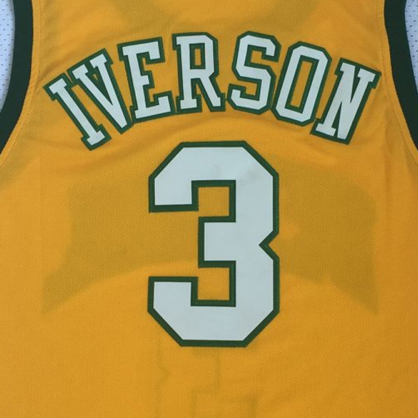 Allen Iverson #3 Bethel High School Basketball Jersey – Yellow Stitched Edition