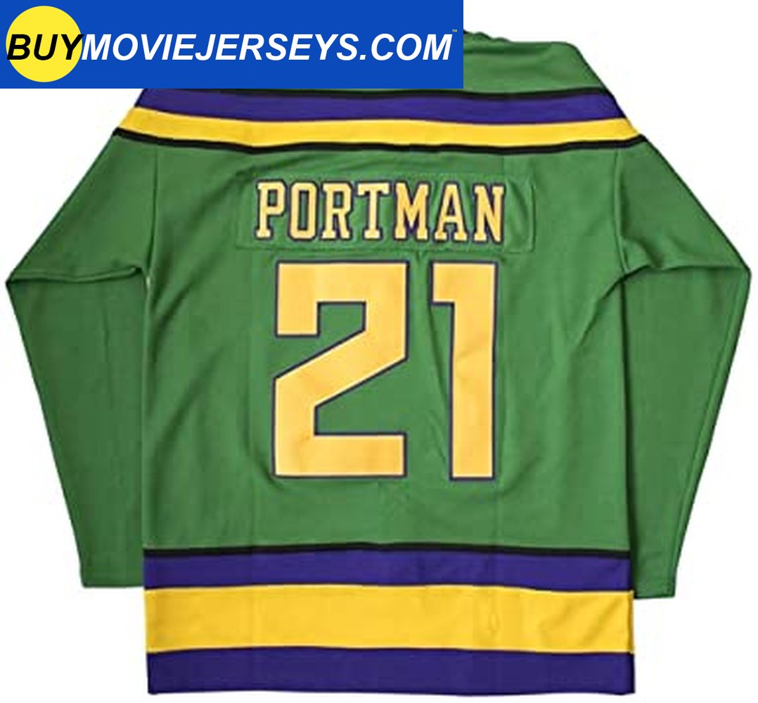 Mighty Ducks Jersey #66 Gordon Bombay Movie Hockey Jersey Green All  Stitched