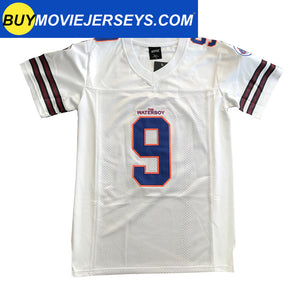 The Waterboy Movie Muddogs Bobby Boucher Jersey #9 White Color