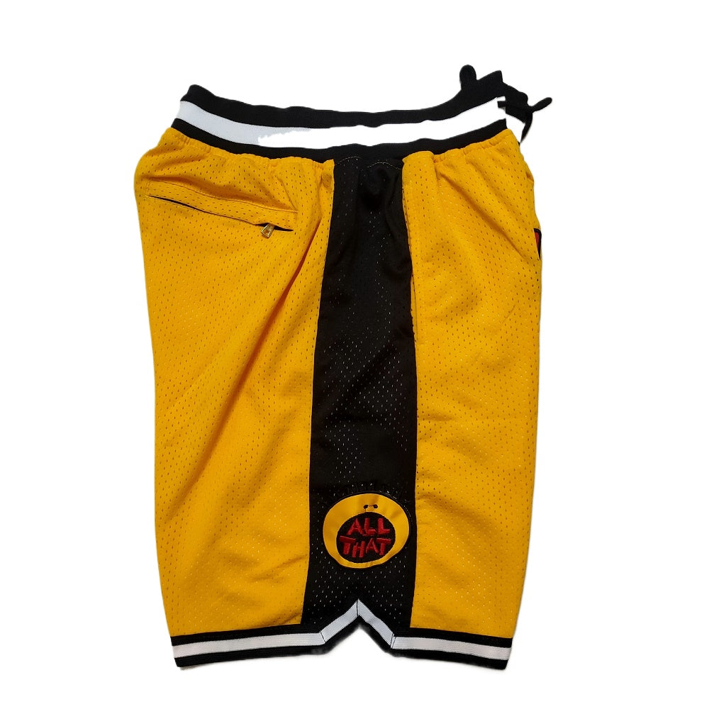 All That Basketball Shorts Pants with Pockets Yellow Color