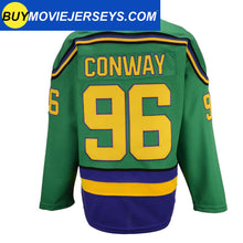 Load image into Gallery viewer, The Mighty Ducks Movie Hockey Jersey #96 Charlie Conway