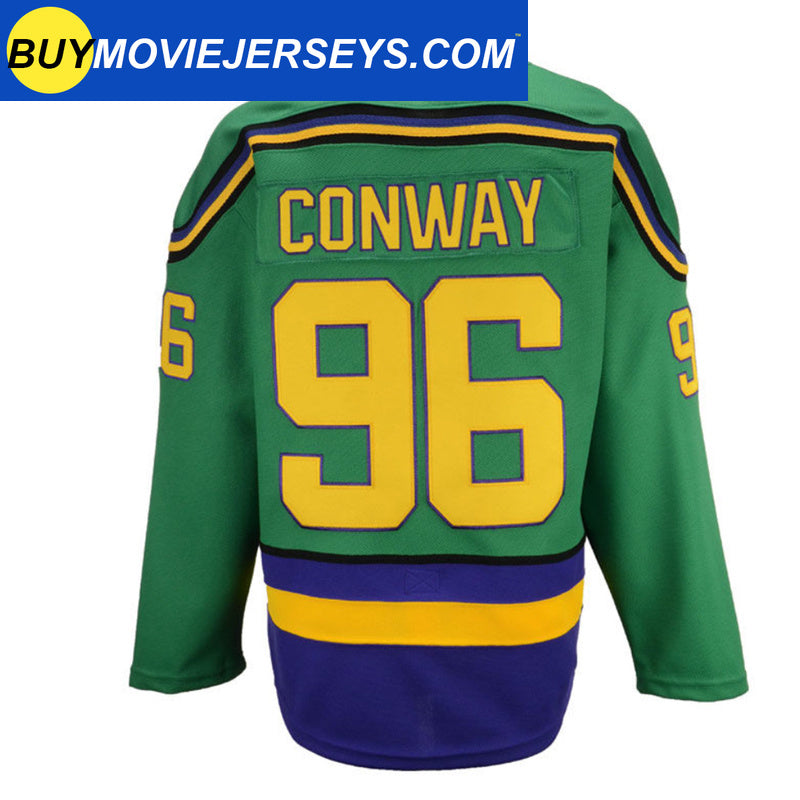 Anaheim Mighty Ducks Jersey 96 Charlie Conway green new movie