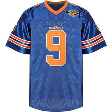 The Waterboy Movie Muddogs Bobby Boucher America Football Jersey #9 Blue Color