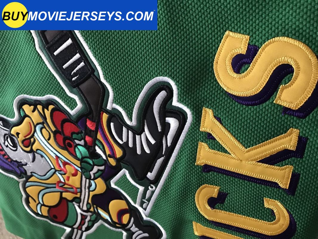 NEW Mighty Ducks District 5 Movie Hockey Jersey AUTHENTIC Sz 54 Fight Strap