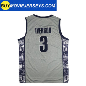 Hoyas Allen Iverson #3 University of Georgetown Basketball Jersey