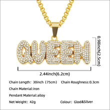 Load image into Gallery viewer, Hip Hop QUEEN Pendant Letter Necklace Women Jewelry