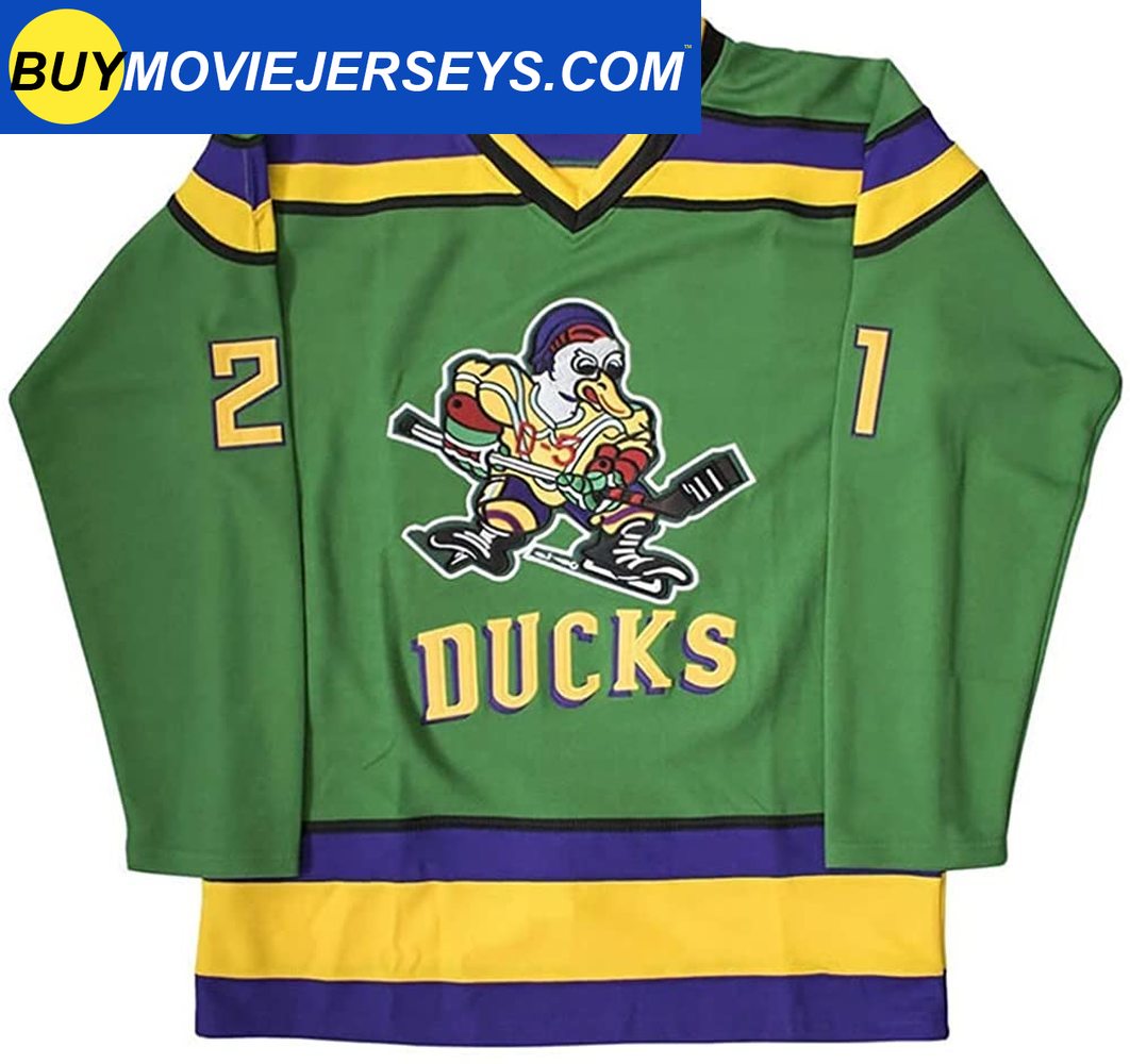 Mighty Ducks Jersey Movie Hockey Jersey #21 Dean Portman #33 Grey