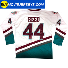 Load image into Gallery viewer, The Mighty Ducks Movie Hockey Jersey Fulton Reed  # 44 Defenseman White Color