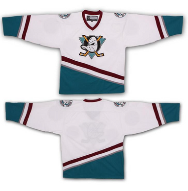 The Mighty Ducks Movie Hockey Jersey Blank White Color