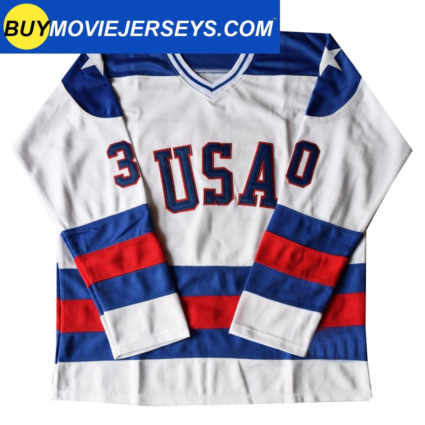 1980 USA Olympic "Miracle on Ice" Hockey Jersey – Jim Craig #30 (Blue & White)
