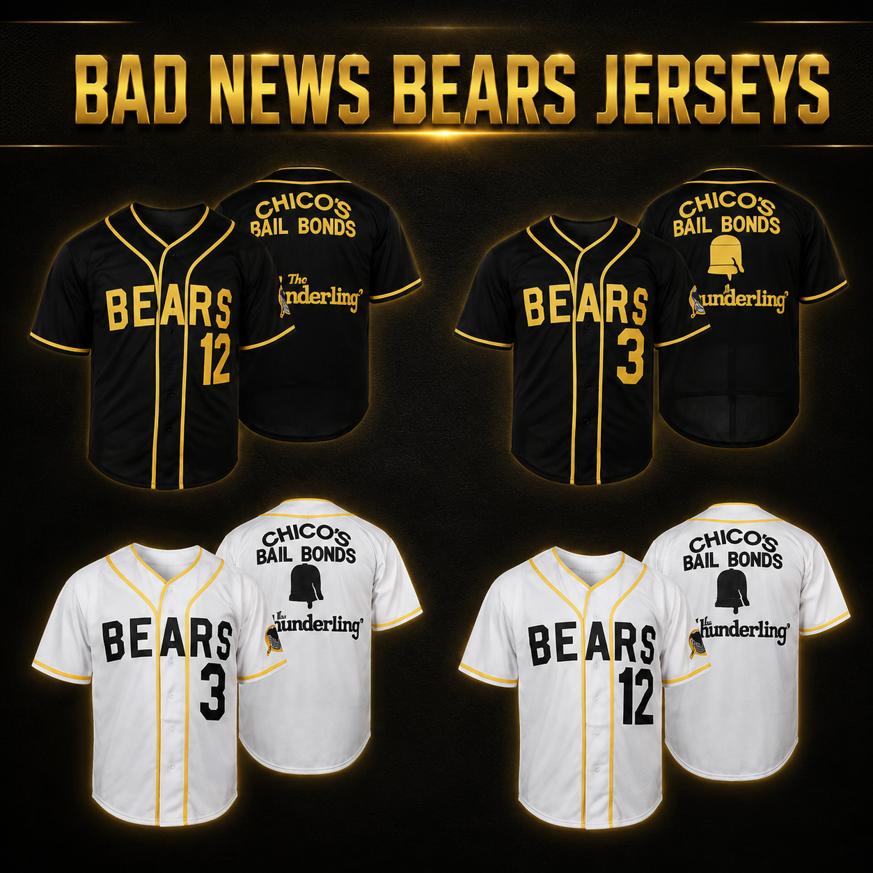 Bad News Bears Jerseys | Movie Baseball Throwbacks | BuyMovieJerseys