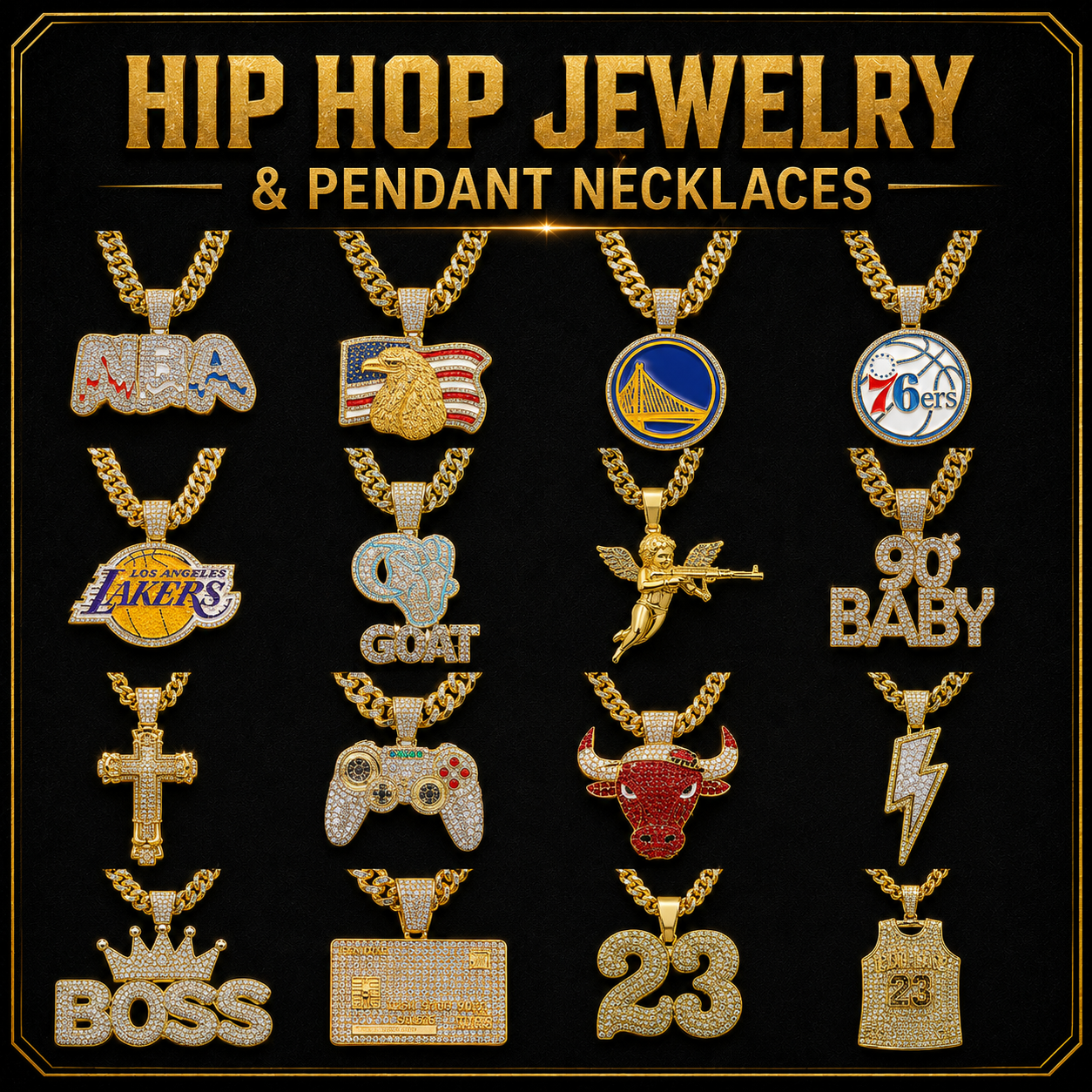 Hip Hop Jewelry & Pendant Necklaces | BuyMovieJerseys