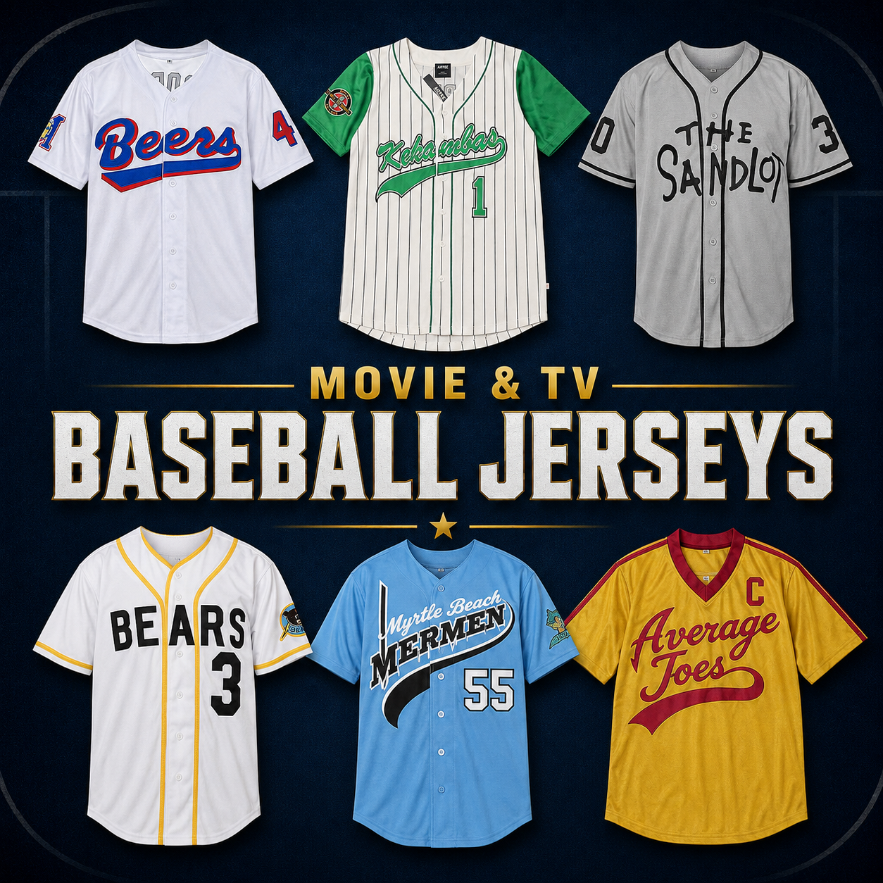 Movie & TV Baseball Jerseys | Retro & Stitched | BuyMovieJerseys
