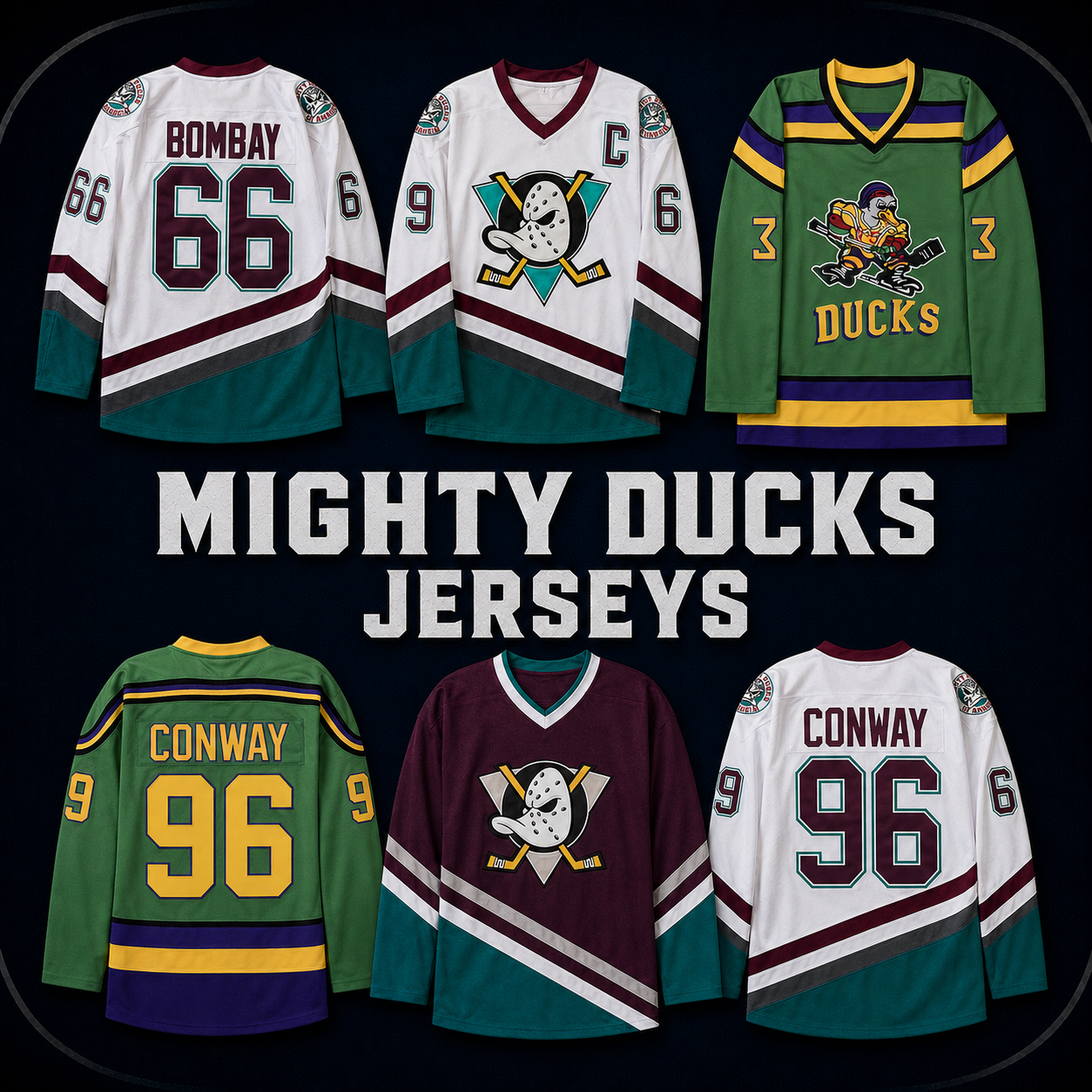 Mighty Ducks Jerseys | Movie Hockey & Custom Styles | BuyMovieJerseys