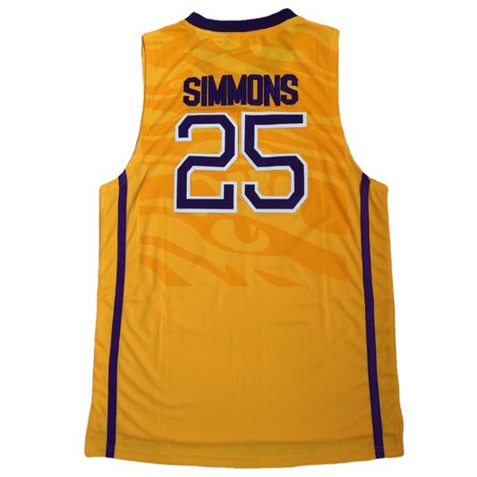 LSU Tigers #25 Ben Simmons Yellow Basketball Jersey - College Fan Gear