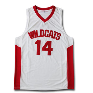 Zac Efron #14 Troy Bolton Wildcats High School Musical Basketball Jersey White