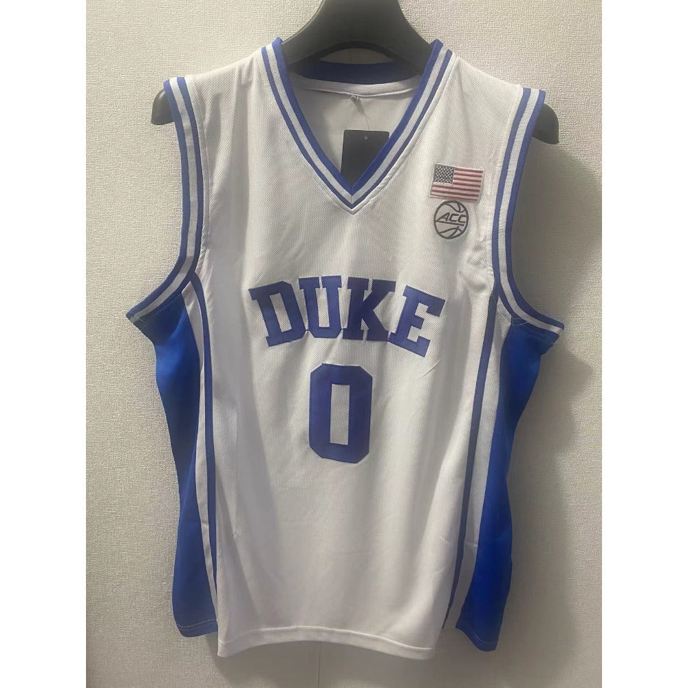 Jared McCain #0 Duke College Basketball Jersey - White Embroidery