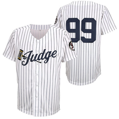 Hammer of Judge #99 Stripes Retro Baseball Jersey Stitched 90s Clothing Shirt for Party