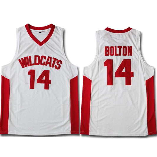 Zac Efron #14 Troy Bolton Wildcats High School Musical Basketball Jersey White