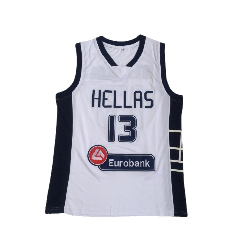 Antetokounmpo #13 White HELLAS Basketball Jersey - White