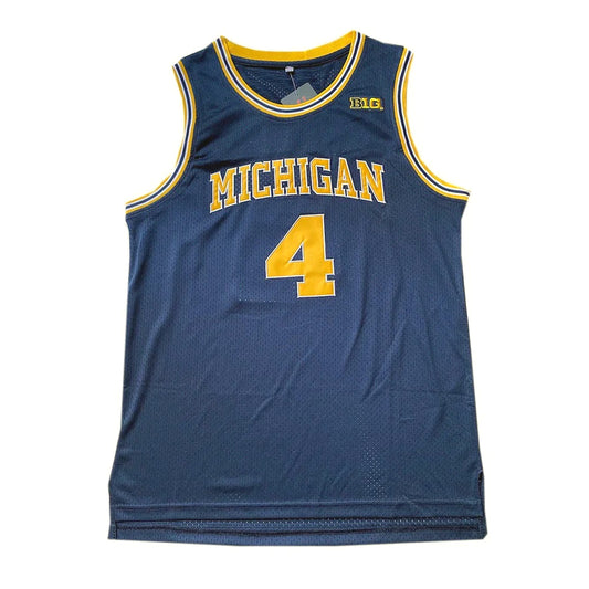 Chris Webber #4 Michigan Basketball Jersey College  Dark Blue