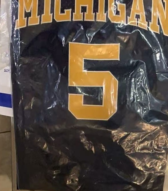 Jalen Rose #5 Michigan Basketball Jersey College  Jerseys Dark Blue