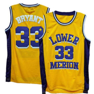 Lower Merion High School Bryant 33  Jersey Basketball Jersey Yellow