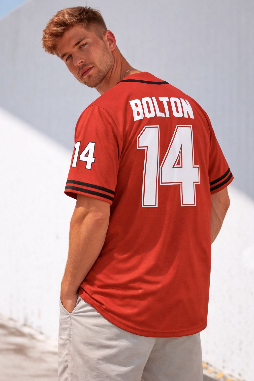 Zac Efron #14 Troy Bolton Wildcats High School Musical Baseball Jersey Red