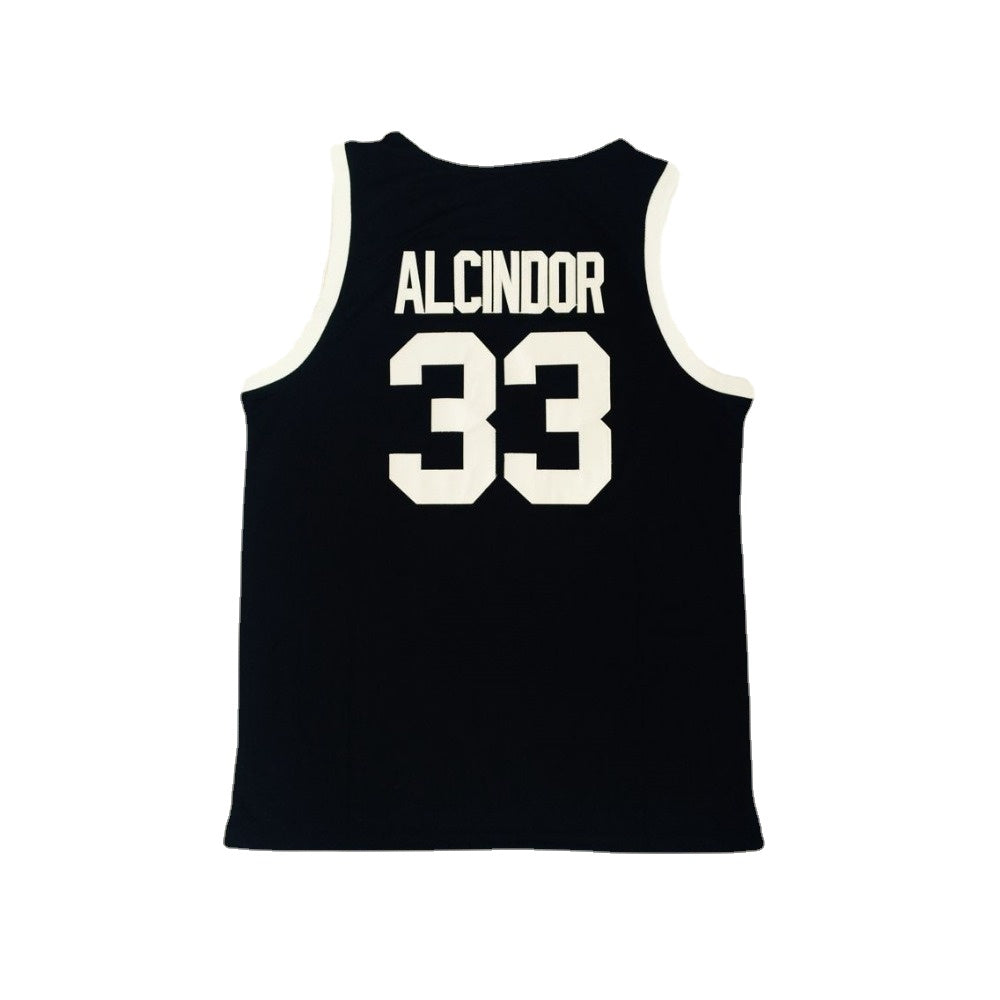 Kareem Abdul-Jabbar #33 Power High School Black Embroidered Basketball Jersey