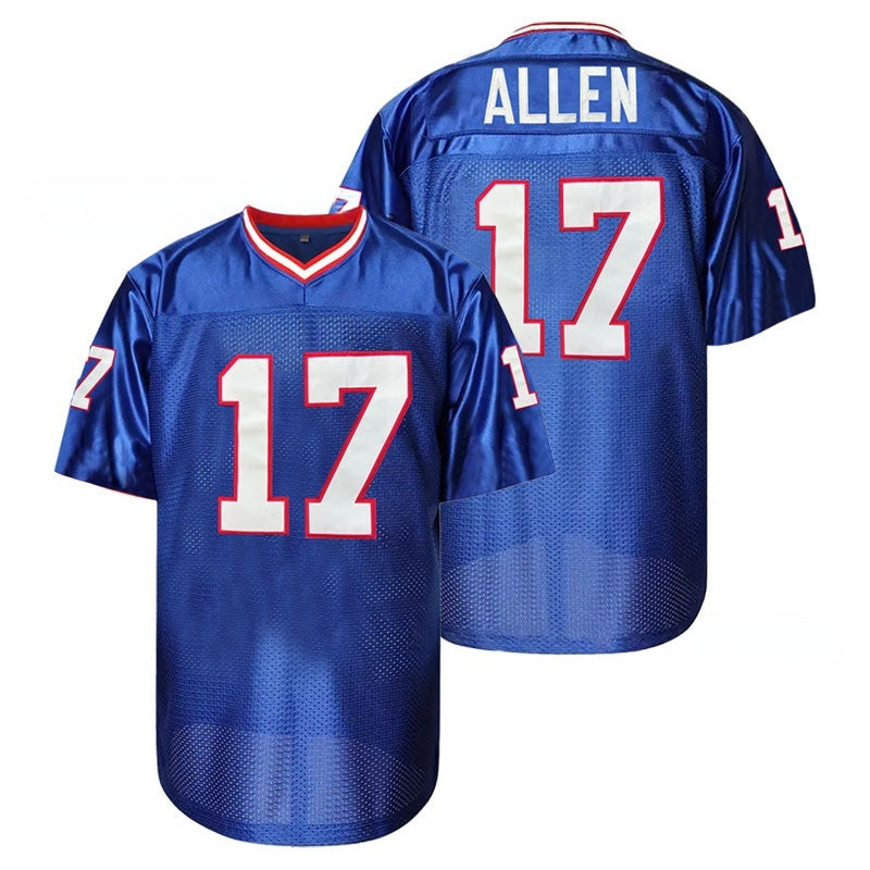 Josh Allen #17 Blue Retro American Football Jersey – Embroidered