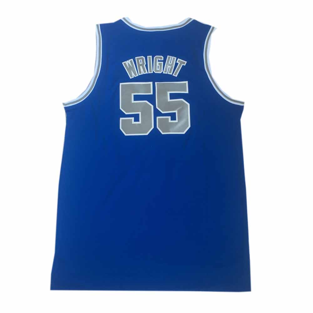 Lorenzen Wright #55 Memphis University Basketball Jersey Blue