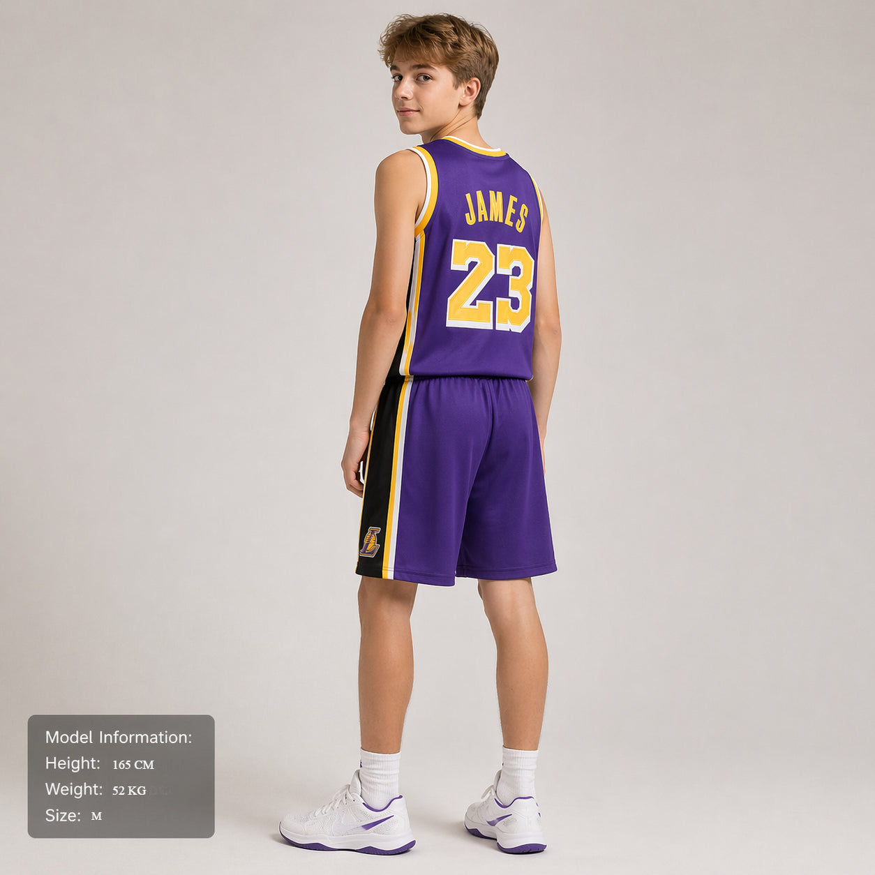 Lebron James #23 Retro Lakers Breathable Basketball Jersey Pants Set Embroidery fit for Youth to Adult