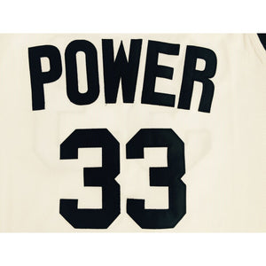 Kareem Abdul-Jabbar #33 Power High School White Embroidered Basketball Jersey