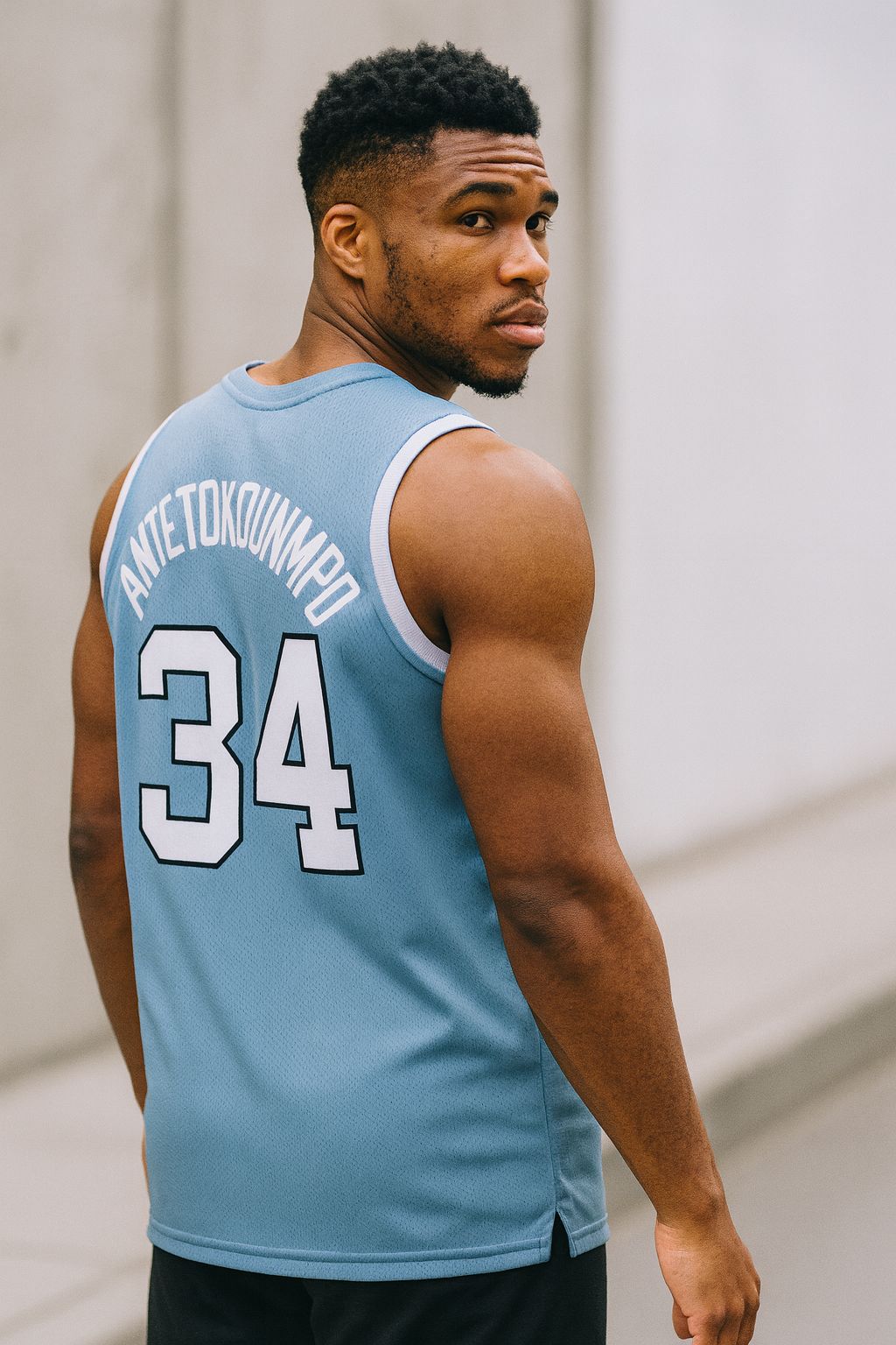 Giannis Antetokounmpo #34 Hellas Basketball Jersey- Blue Embroidered