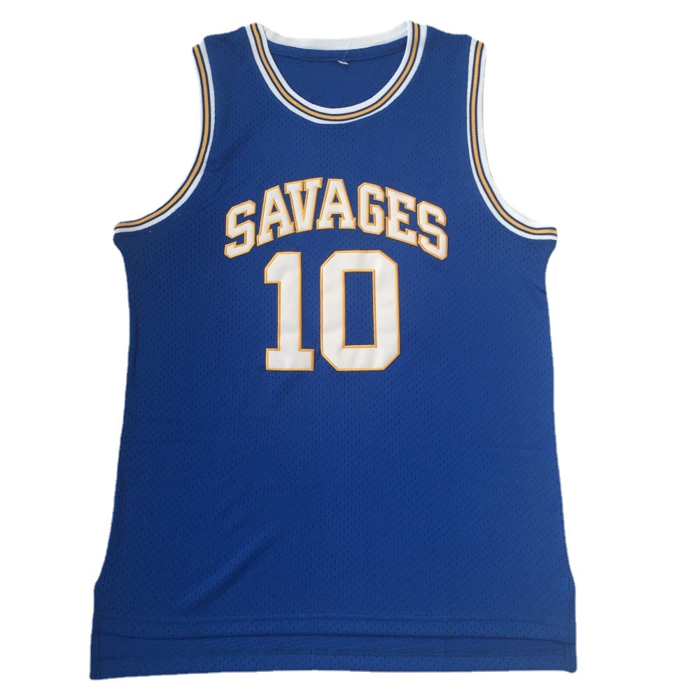 Dennis Rodman #10 Savages High School Basketball Jersey Blue