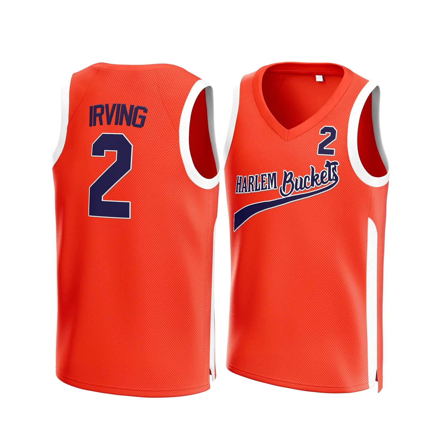 Kyrie Irving #2 Uncle Drew Harlem Buckets Basketball Jersey -Orange Embroidered